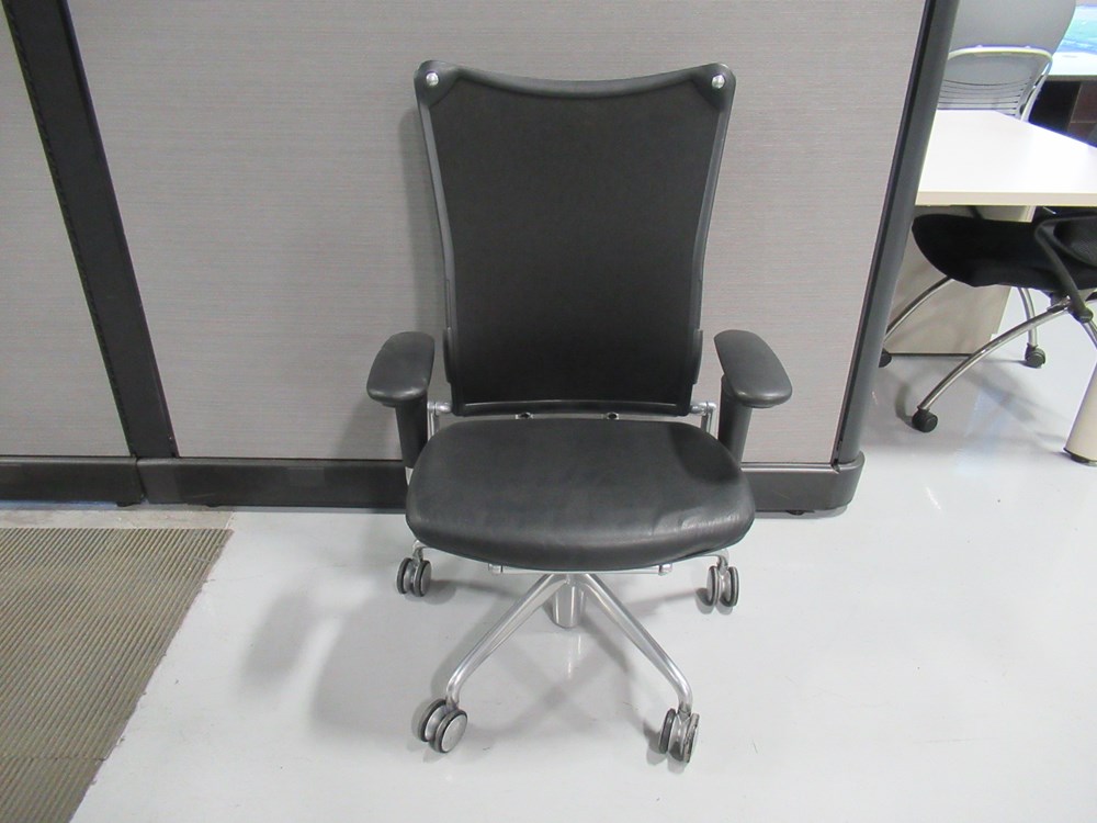 Allsteel #19 Black Leather Seat – Office Furniture 911