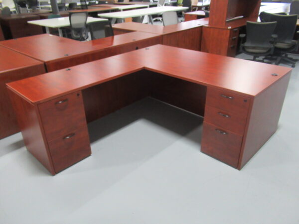 Cherry L-Shape Desk 36x72, 24x42