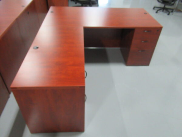 Cherry L-Shape Desk 36x72, 24x42 - Image 5