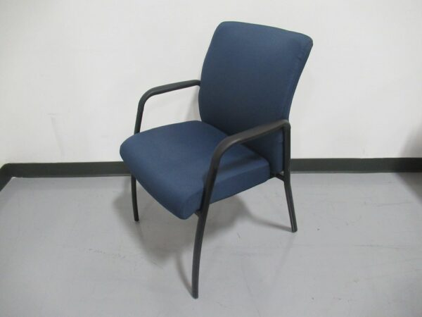 HON Guest Chair w/ arms - Navy Blue fabric