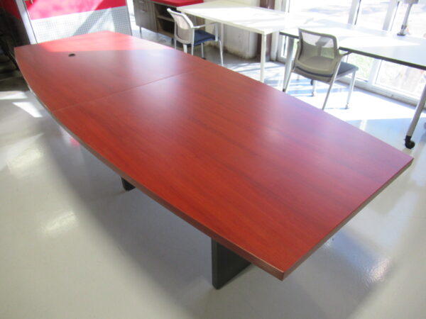 2-Piece Boat Shape Cherry Conference Table- 10 FT - Image 4