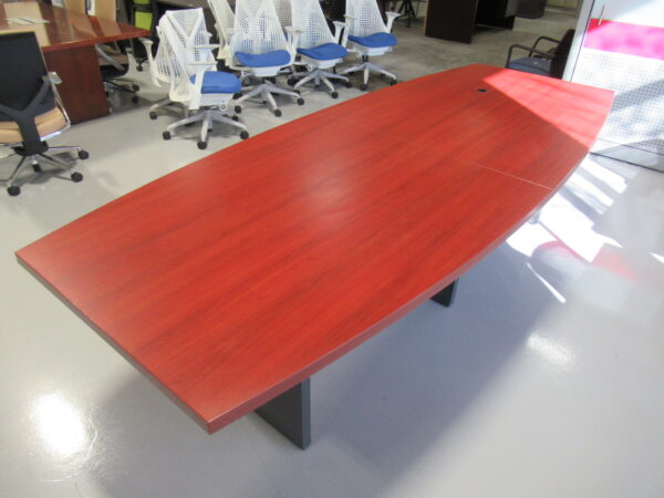 2-Piece Boat Shape Cherry Conference Table- 10 FT - Image 5