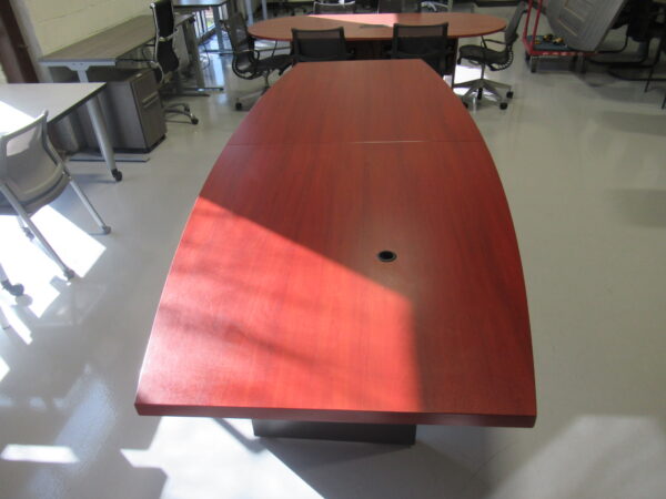 2-Piece Boat Shape Cherry Conference Table- 10 FT - Image 8