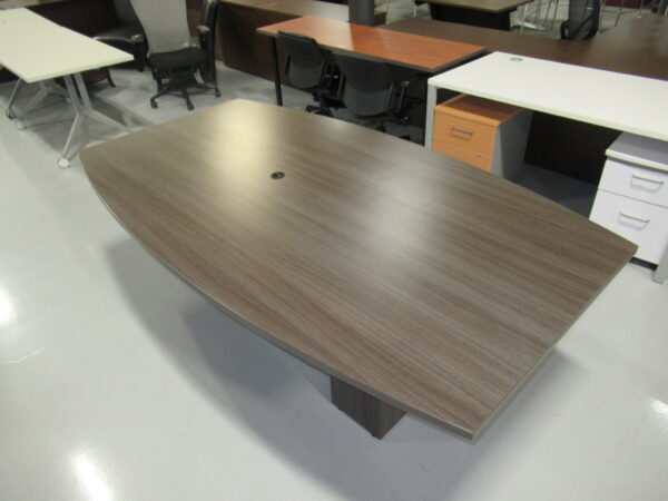 Boat Shape Gray Conference Table- 7 FT - Image 5