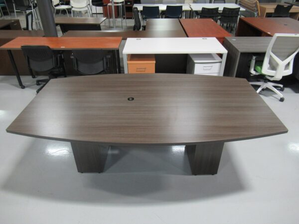 Boat Shape Gray Conference Table- 7 FT