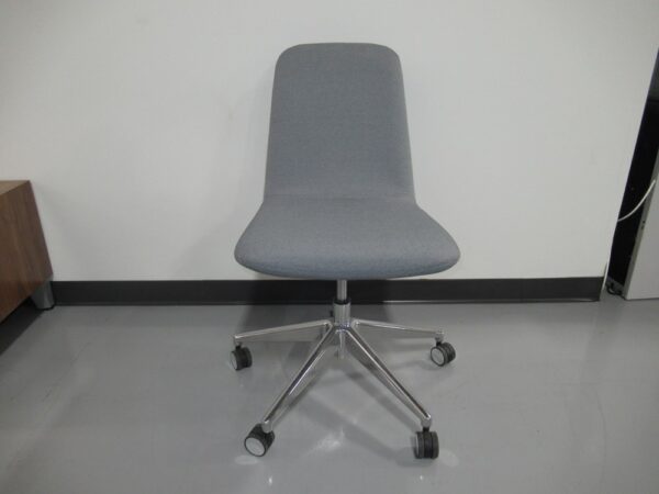 Gunlocke Armless Task Chair - Gray Fabric - Image 2