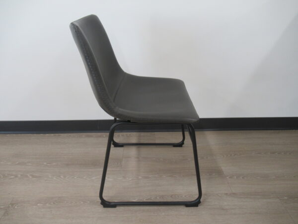 Gray Pleather Guest Chair w/ Black sled base - Image 4