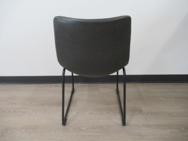 Gray Pleather Guest Chair w/ Black sled base - Image 3