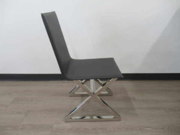 Gray Pleather Guest Chair w/ Chrome base - Image 4