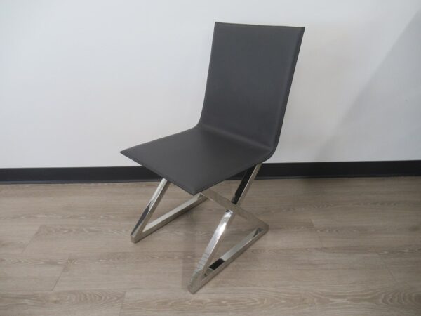 Gray Pleather Guest Chair w/ Chrome base