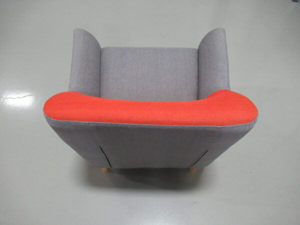 Club Chair - Gray w/ Red - Image 4