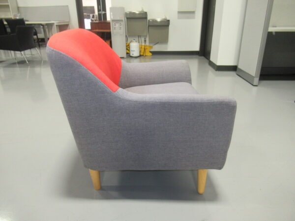 Club Chair - Gray w/ Red - Image 5