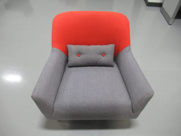 Club Chair - Gray w/ Red - Image 6