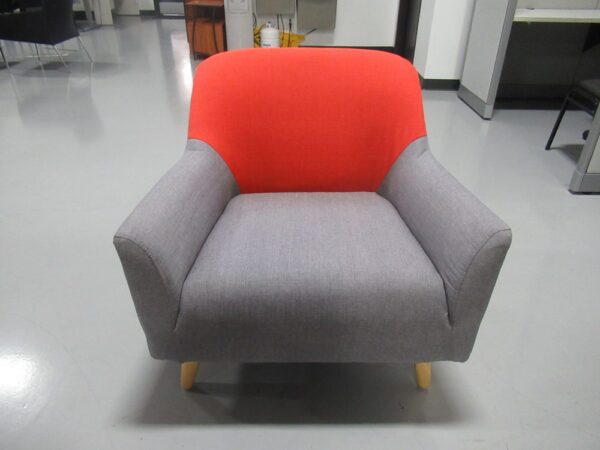 Club Chair - Gray w/ Red