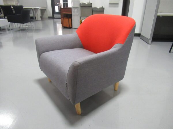 Club Chair - Gray w/ Red - Image 2