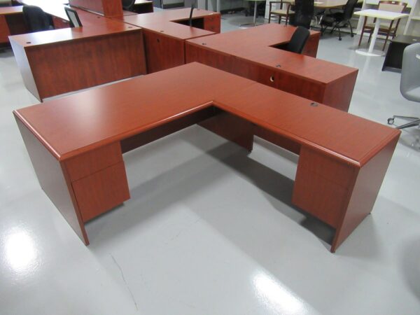 Cherry L-Shape Desk