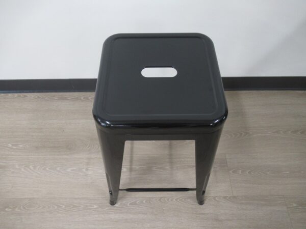 Black Metal Stool - no back - Image 2