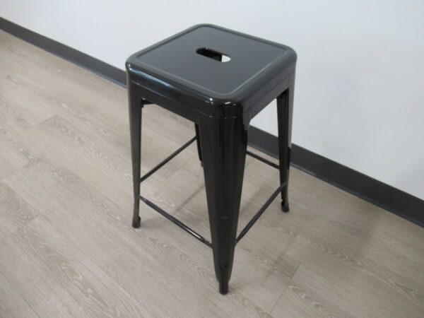 Black Metal Stool - no back - Image 3