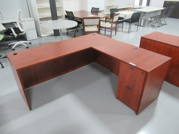 Cherry L-Shape Desk - 20% OFF Sale - Image 4