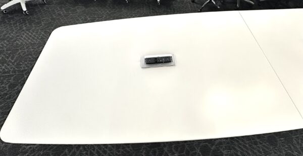 Large White OS Conference Table - 48"W x 20FT - Power Grommets - Image 8