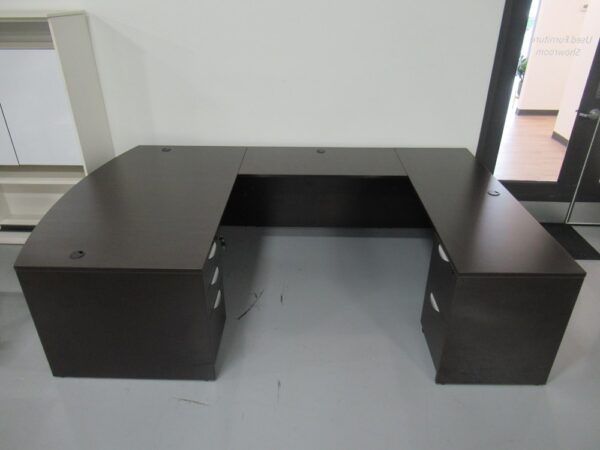 OTG Bowfront U-Shape Desk Espresso